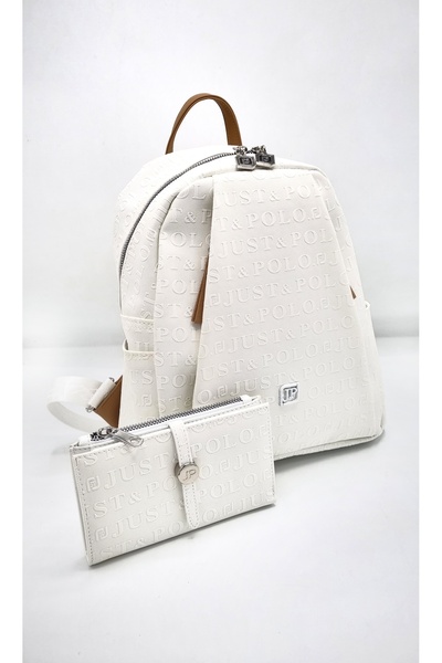 Miami Polo Club Just Polo Women's Black Tan 9-Compartment Embossed Printed Ba...