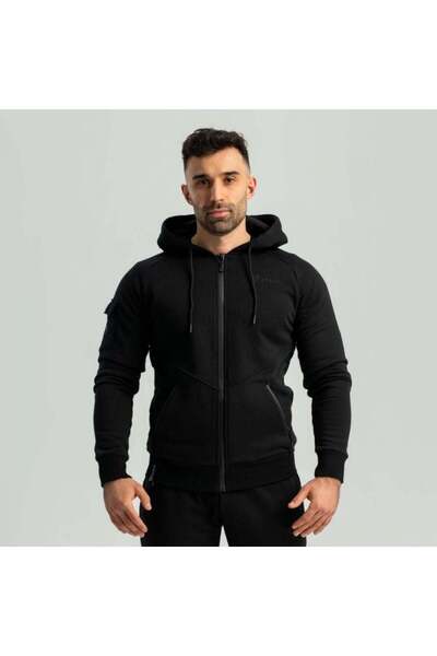 GymBeam Hanorac cu fermoar Nova, negru