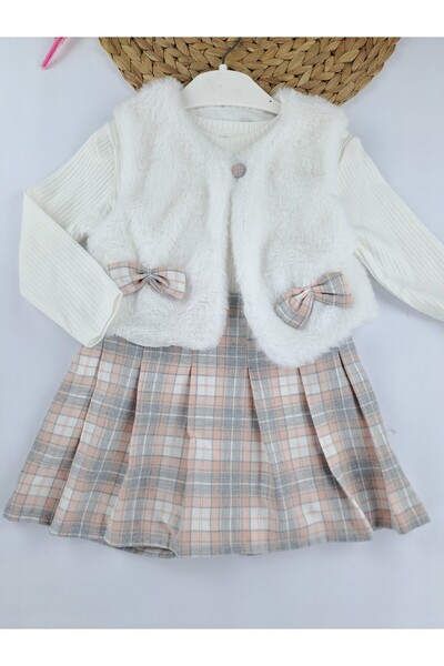 Butik Set de trei piese pentru fete Vestă de pluș Bady Badi Pantaloni scurți ...
