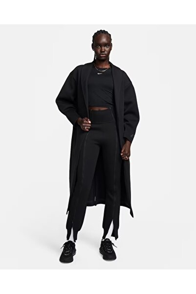 Nike Sportswear Tech Fleece Women's Black Loose Fit (Oversize) Long Jacket Ca...