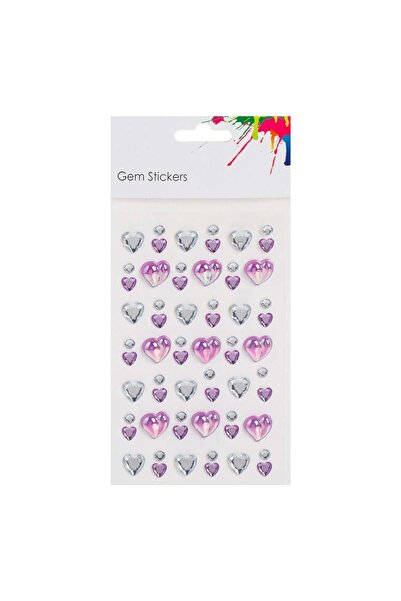 OEM Silver Purple Heart Shaped Acrylic Stickers