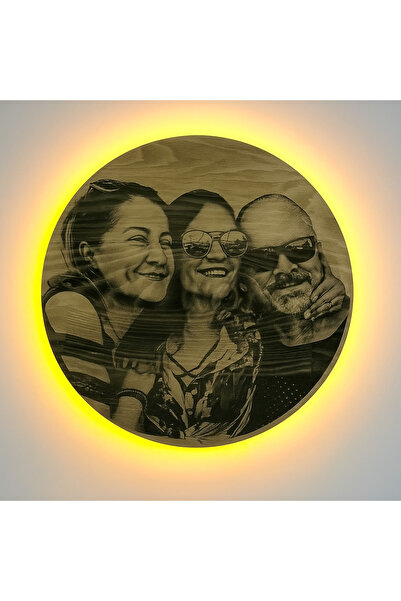 Saatistan Kişiye Özel Resimli Ahşap Işıklı Dekor Tablo, Şık ve Eşsiz Tasarım