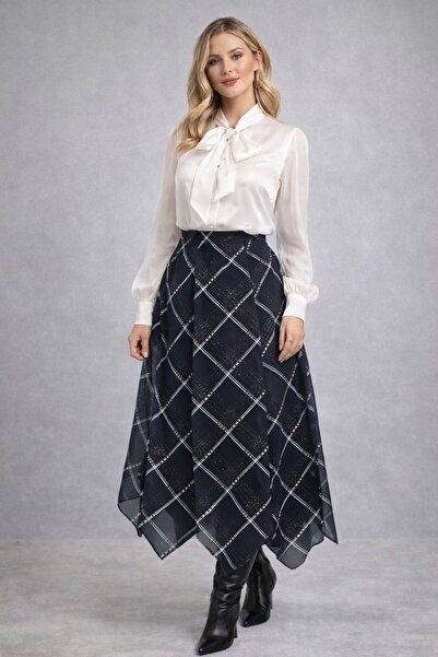 sarıdağ Asymmetrical Chiffon Skirt