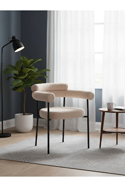 Bec4 Modern bouclé chair with a curved design