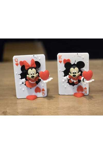 Sevgiliye Hediye Sevgililer günü özel tasarım 2'li set Mickey ve Minnie Mouse