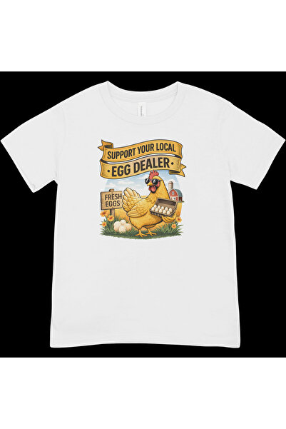 HoinarClothing Unisex 100% cotton hen print t-shirt - Support Local Egg Dealer