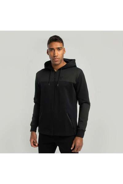 GymBeam Hanorac Essential cu fermoar, negru