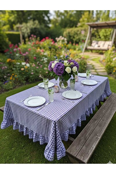Angels' Collection Ruffled Gingham Tablecloth