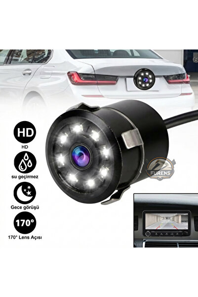 STS Oto Aksesuar Gece Görüşlü Arka Görüş Kamerası 170° HD IP68 Su Geçirmez Ge...