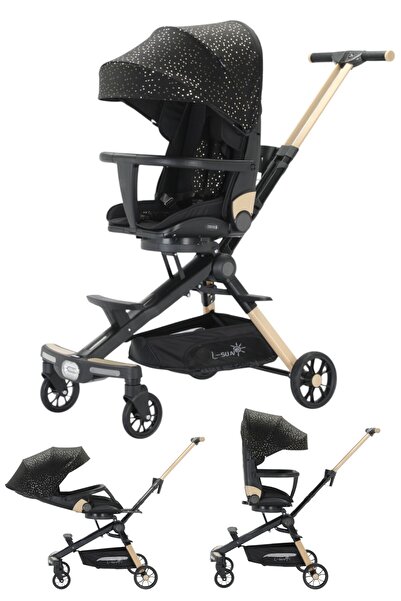 L-Sun Compact, foldable baby stroller, reversible seat, bright headlight and ...