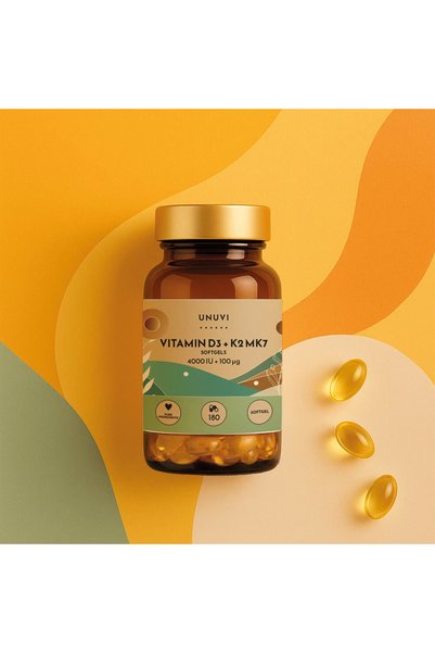 UNUVI - Vitamina D3 + K 4000 UI 100 mcg 180 capsule softgel