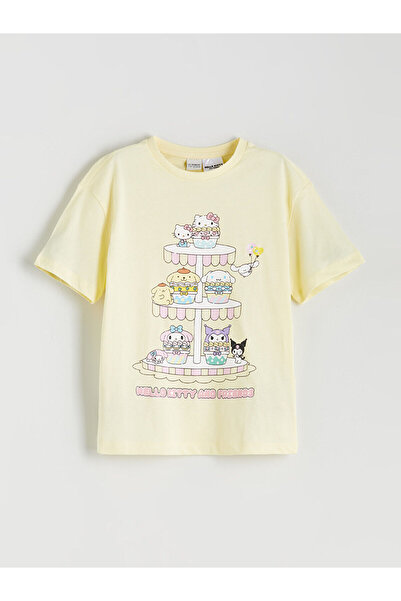 LC Waikiki Tricou pentru fete Özmarka, sezon nou, cu decolteu rotund și impri...