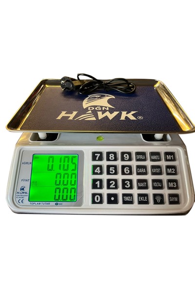 HAWK 60 kg 5 gr Elektronik Hesaplamalı ve Sayım Özellikli Terazi Dijital Şarj...