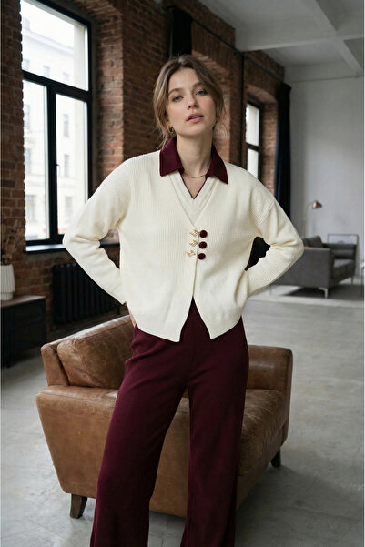 SAYZEN Crop Sweater Pants 3-Piece Knitwear Set