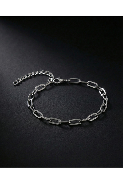MaisonAHM Silver Color Paperclip Model Chain Bracelet