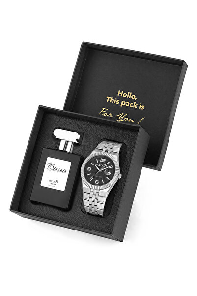 Polo Air Çift Klips Mercek Takvimli Erkek Kol Saati Ve Parfüm Hediyelik Kutus...