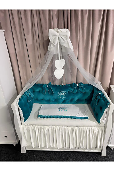 PeppiBambini Personalized 11-piece ROYAL Emerald Green Velvet Crib Bedding Set -