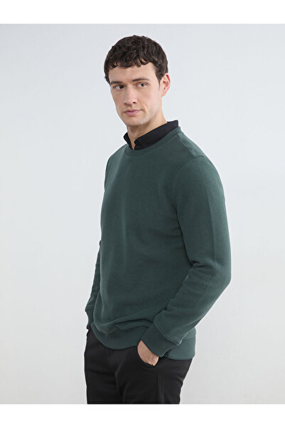 LC Waikiki Ανδρικό φούτερ MG TRENDEN Khaki με λαιμόκοψη ποδηλάτου