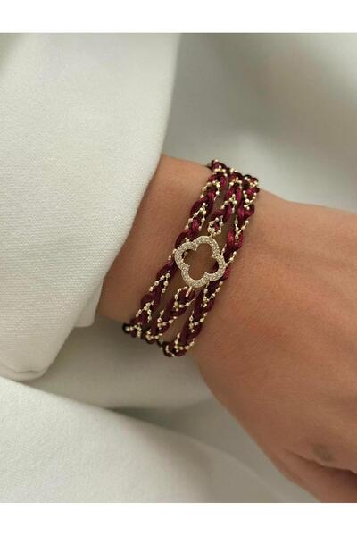 Venus Design Zircon Stone Clover Wrapped Bracelet