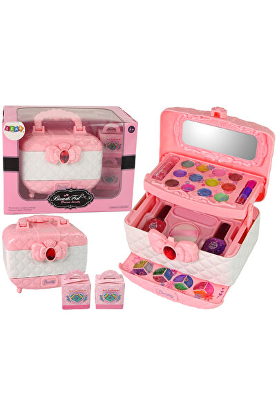 LEAN Комплект гримове в РОЗОВА и БЯЛА кутия със сенки за очи и лакове за нокт...