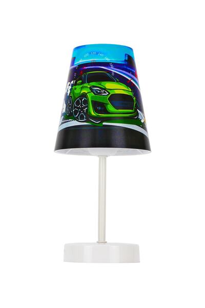 Saatistan Çocuk Odası Spor Arabalı Modern Abajur ve Komodin Aydınlatması