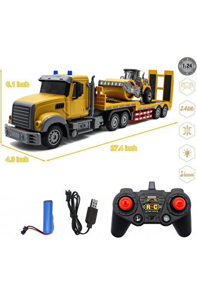 FELİTE Uzaktan Kumandalı 70 CM Şarjlı Işıklı Büyük Boy Kepçe Taşıyıcılı Dorse...