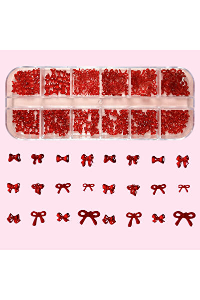 Venalisa Bordo Renk Fiyonk Kurdale Papyon Charm Figürler Tırnak Süsleme Nail ...