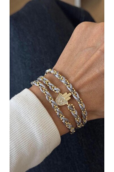 Venus Design Zirkon Taşlı Fatma Ana Eli Dolamalı Bileklik