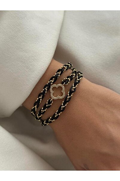 Venus Design Zircon Stone Clover Wrapped Bracelet