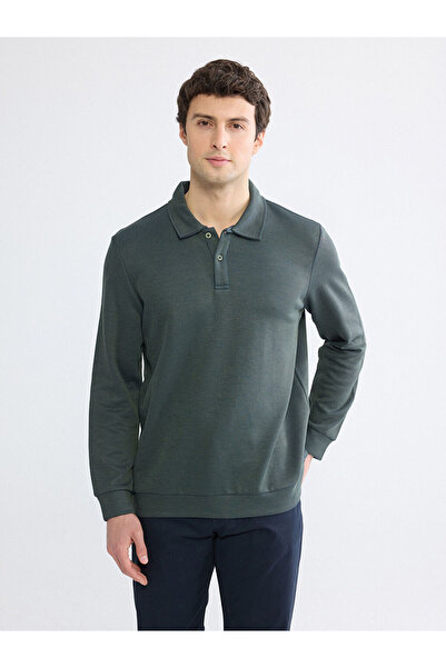 LC Waikiki سويت شيرت بولو أخضر للرجال