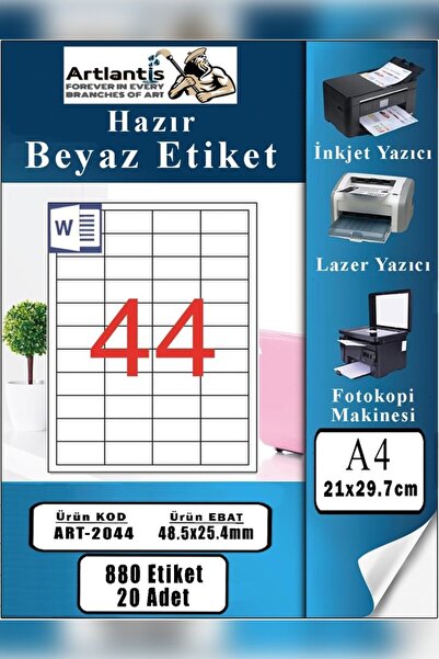 Artlantis A4 etiketa spremna za štampanje 48,5x25,4 mm 20 listova 1 paket od ...