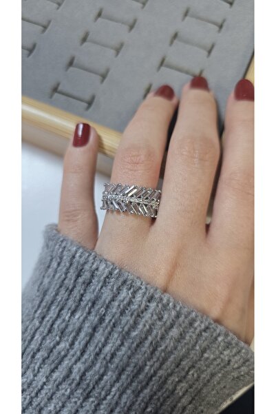 ARTEMİSİA Premium Design Sparkling Women's Double Color Ring Adjustable Witho...