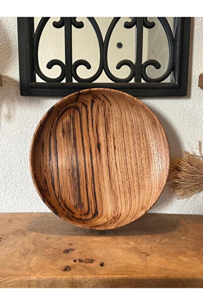 Carveni Ahşap Büyük Kase | 29 Cm Çap – 4.5Cm Yükseklik | Sunum,servis Ve Dekor