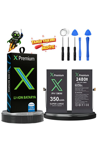 X PREMİUM iPhone 13 Mini Batarya Xpremium Pil Süper Yüksek Kapasiteli Güçlend...