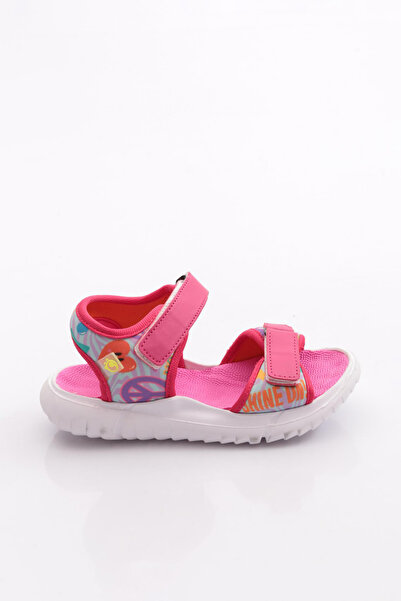 Dudino Pink Girls Paris Velcro Kids Sandals