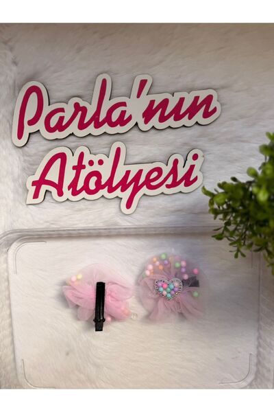 SOFT 2-dijelni roze Til komadni aligatorski klip u obliku cveta, ukosnica
