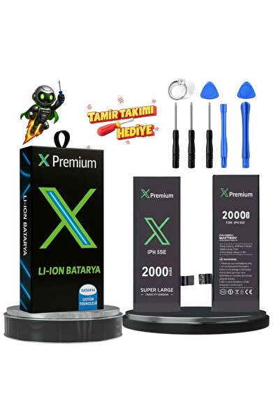 X PREMİUM iPhone 5SE Batarya Xpremium Pil Süper Yüksek Kapasiteli Güçlendiril...
