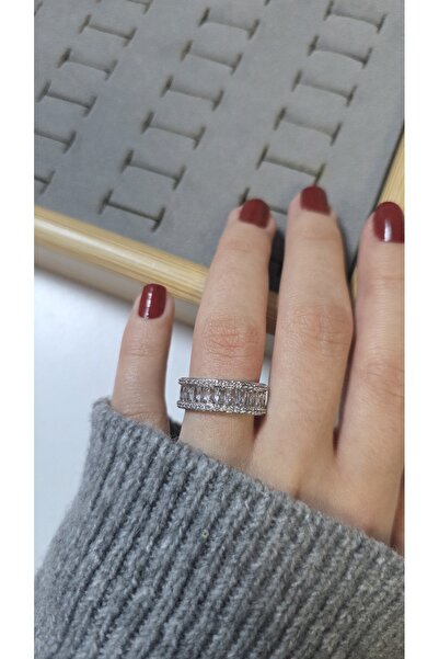 ARTEMİSİA Premium Design Sparkling Women's Double Color Ring Adjustable Witho...