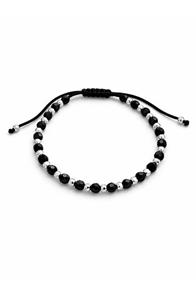 FELICELY 925 Silver Onyx Dual Bracelet