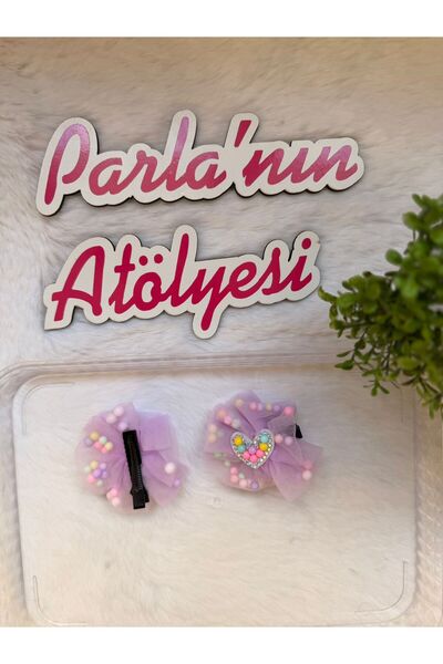 SOFT 2-х частинная заколка с зажимом в форме цветка с фиолетовой тюльпаном