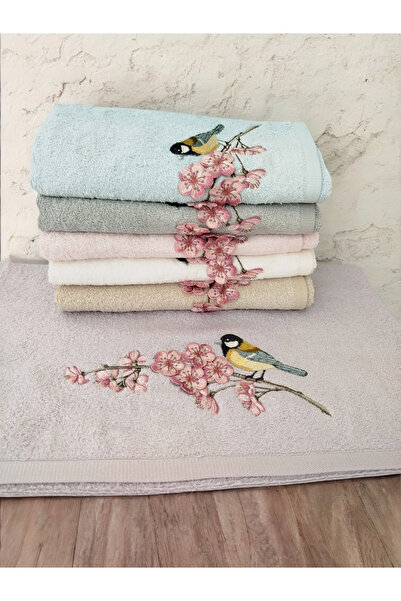 Arliva Home Bamboo Sakura Bird 3D Embroidered 70% Bamboo 30% Cotton 6-Piece 5...