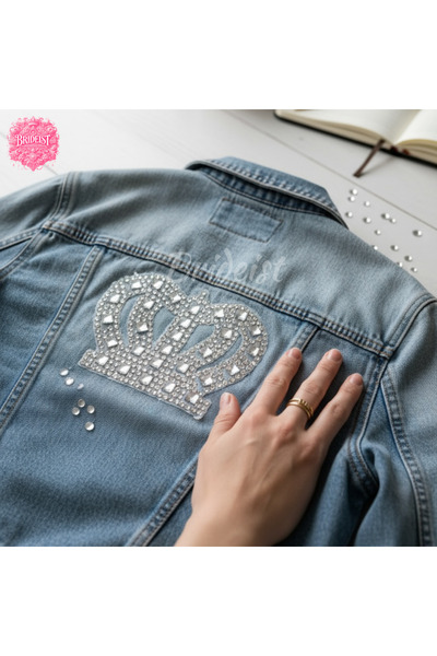 BRIDEIST WEDDING CO خرز ترانسفير على شكل تاج مرصع بالأحجار | زخرفة شمعدان كري...