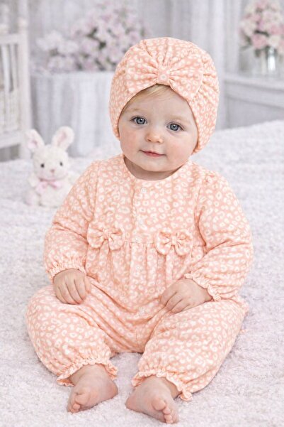 Nonna Baby Mini Bloom Kız Bebek Tulum & Şapka Takımı – Pamuklu Yenidoğan Seti