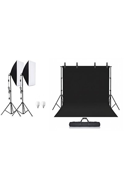 AZT Ürün Reklam Stüdyo Fotograf 50x70cm Softboxlı 130w Sürekli Işık 200x300cm...