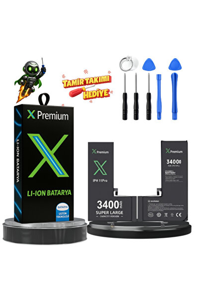 X PREMİUM iPhone 11 Pro Batarya Xpremium Pil Süper Yüksek Kapasiteli Güçlendi...