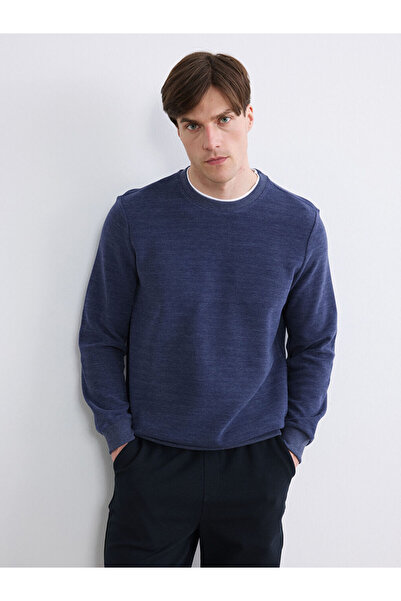 LC Waikiki سويت شيرت إنديجو بيكليت كولار للرجال