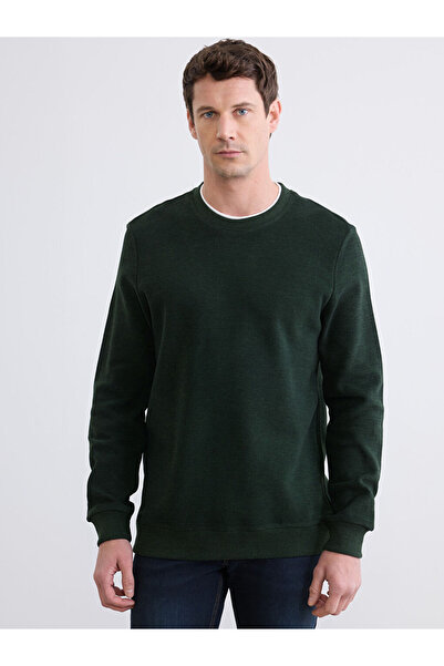 LC Waikiki سويت شيرت رجالي ذو رقبة دائرية باللون الأخضر