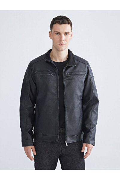 LC Waikiki Rmz Gi̇yi̇m Farkiyla Standardfit Men's Leather Look Jacket
