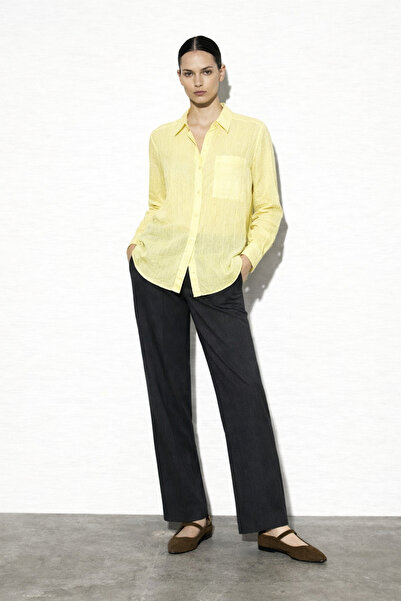 Cistern İstanbul Women's Pocket Detailed Textured Shirt