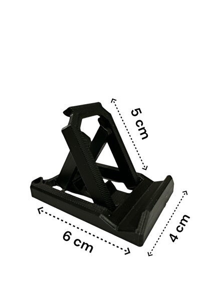 174DİZAYN Telefon Tutucu 4 Kademeli Katlanabilir Mini – 3D Baskı Cep Boy Siyah
